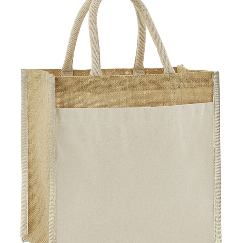 Westford Mill Cotton Pocket Natural Starched Jute Midi Tote Bag Thumbnail